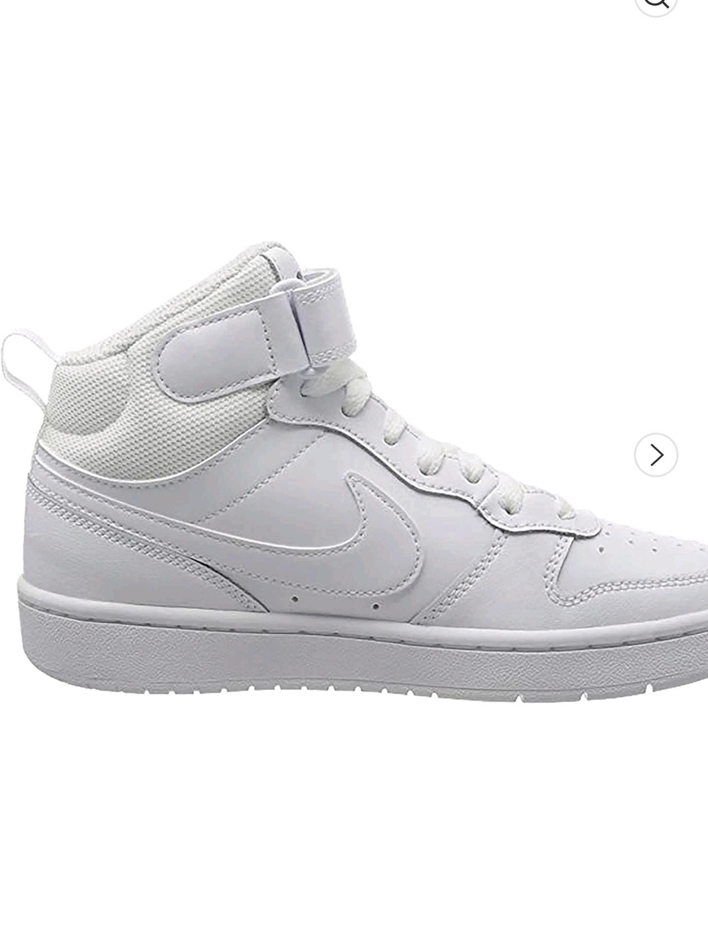 Nike Youth Boys White Mid-Top Court Sneakers - Picture 4 of 7